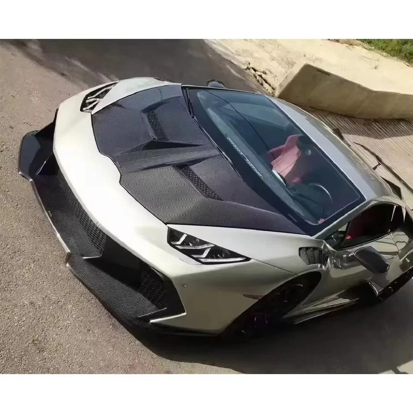 Upgrade V Style Dry Half Carbon Fiber Car Bumper Front Bumper For Lambo Huracan Lp610 Car Body Kit